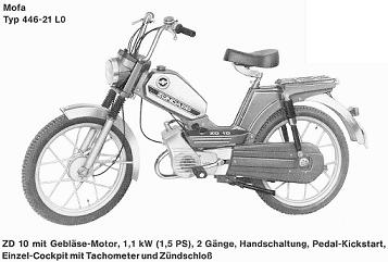 Zndapp-Schaltplan Typ 446-210 ZD 10